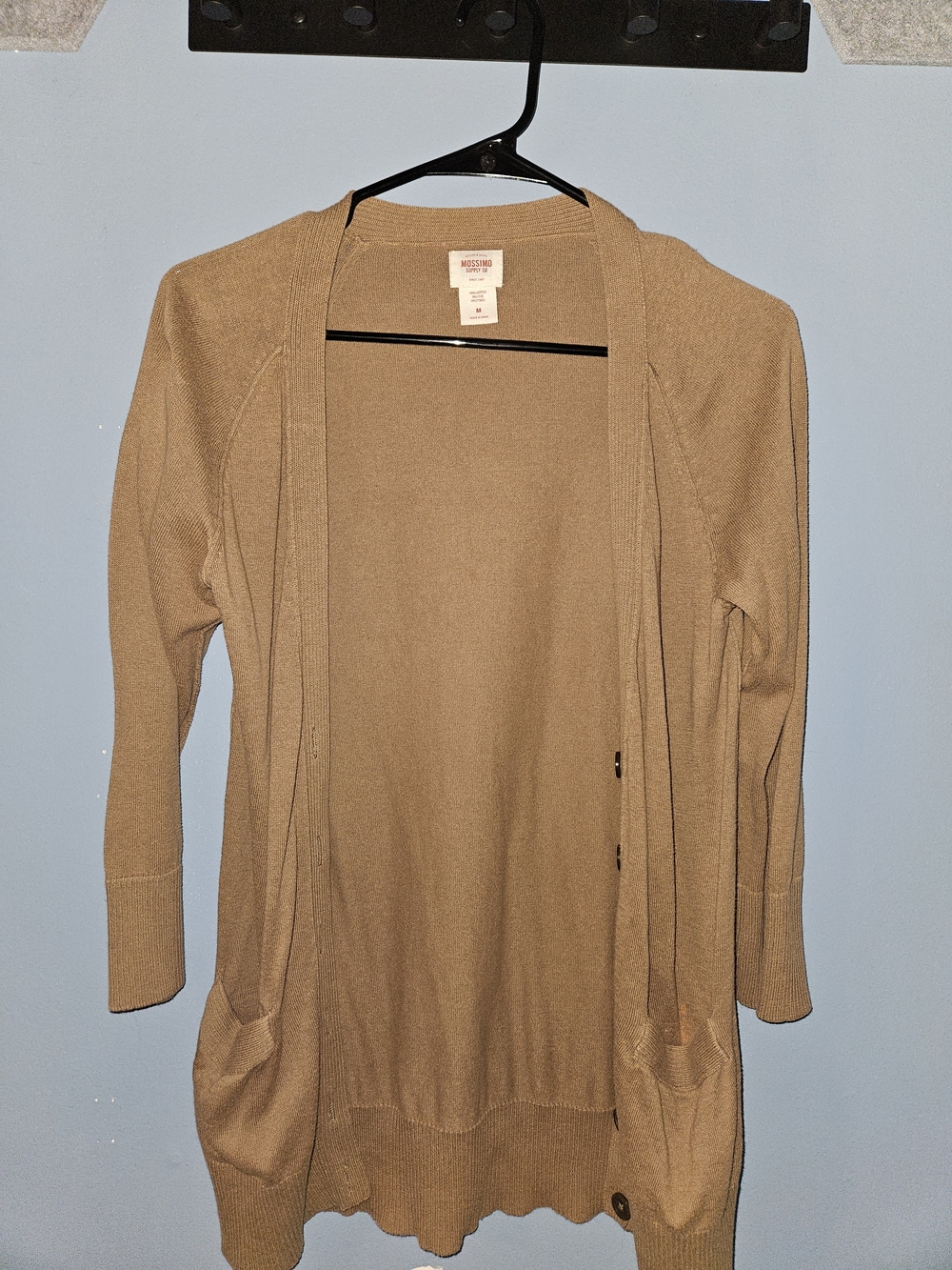 Mossimo Supply Co. Camel Open-Front Pocket Cardigan